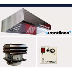 Pack Campana industrial de 1 a 3 m + extractor de tejado + variador de intensidad compatible con...
